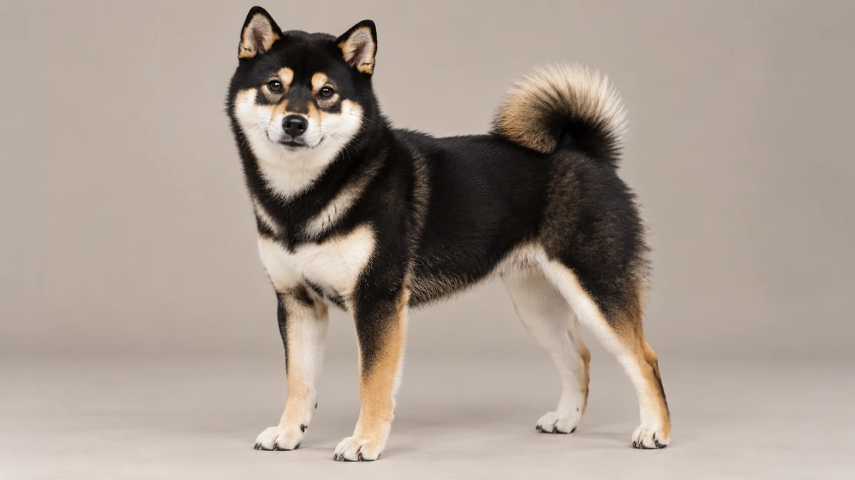 Shiba Köpek köpek — siyah-tan renk