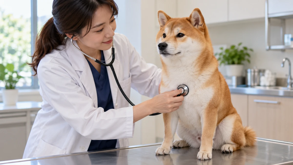 Shiba Köpek köpek — veteriner kontrolü